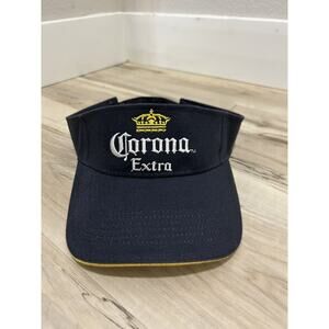Embroidered Corona Extra Beer Visor/Hat Adjustable Blue/Yellow